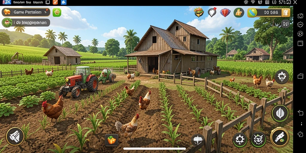 Screenshot gameplay <strong>5ZK</strong> menampilkan aktivitas bertani yang menyenangkan.