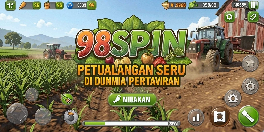 Tampilan menarik saat bermain 98SPIN dengan aktivitas bertani.