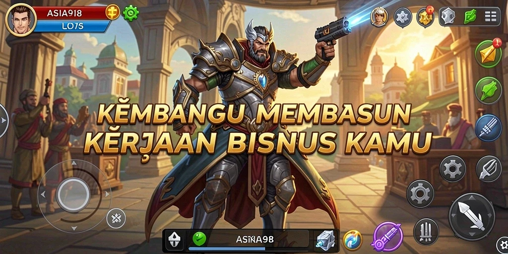 Tampilan gameplay seru di ASIA918, bangun kerajaan bisnismu!