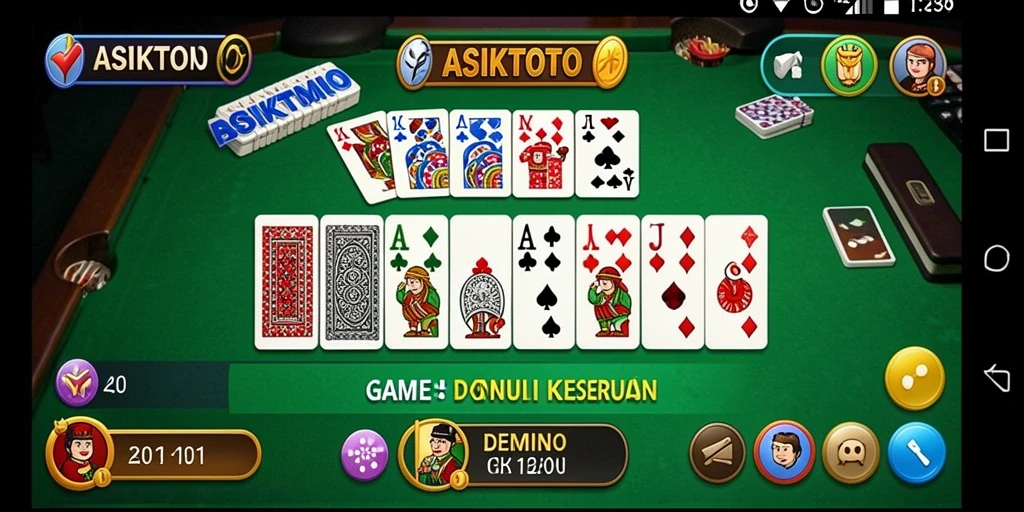 Screenshot utama ASIKTOTO menampilkan gameplay Domino yang seru dan interaktif.