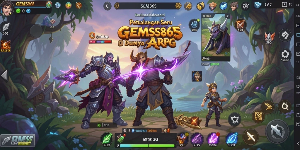 Tampilan gameplay GEMS365 yang penuh aksi dan strategi.