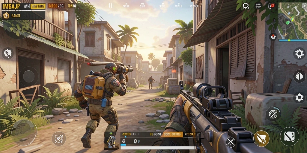Gameplay seru IMBAJP dengan pertempuran intens antar pemain.