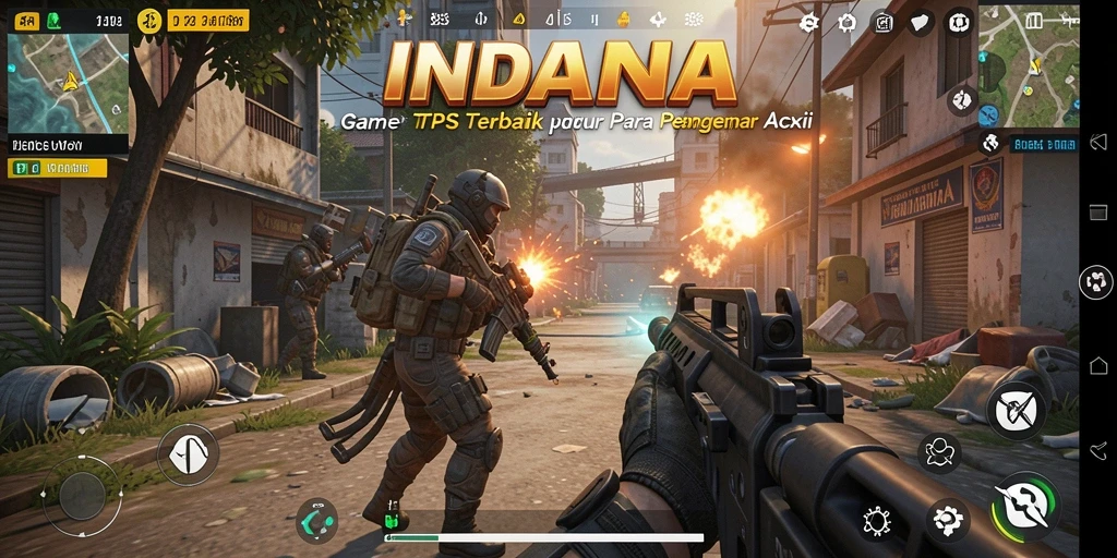 Screenshot gameplay INDAAA yang menampilkan aksi menegangkan dalam TPS.