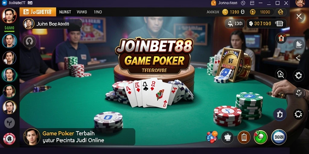 Screenshot gameplay <strong>JOINBET88</strong> yang menampilkan aksi seru permainan Poker.