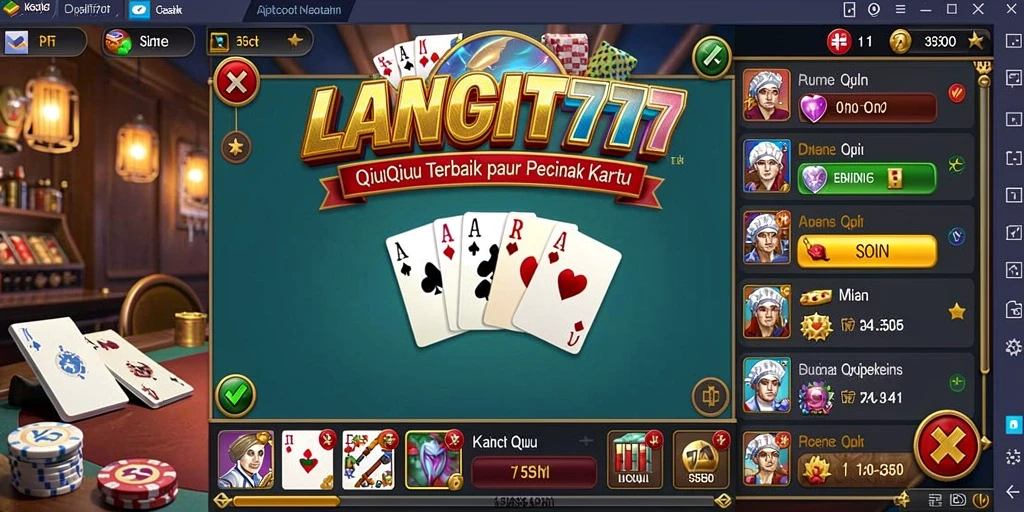 Tampilan gameplay seru LANGIT777 saat bermain QiuQiu.