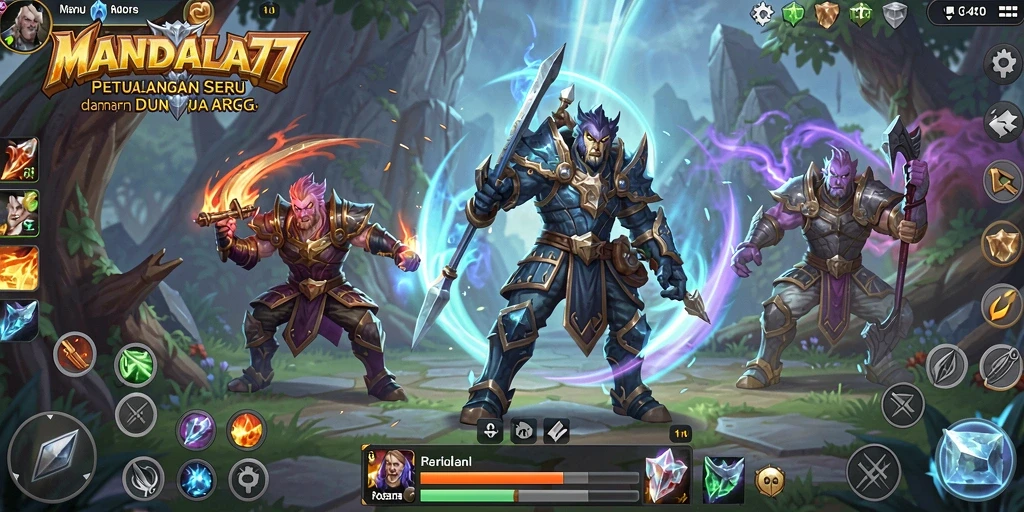 Tampilan gameplay MANDALA77 yang epik dalam dunia ARPG.