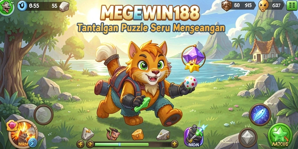 Tangkapan layar utama MEGEWIN188 menampilkan gameplay Puzzle yang menarik dan seru.