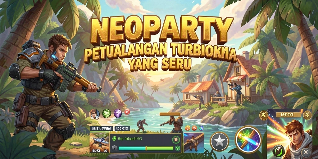 Tangkapan layar NEOPARTY menampilkan eksplorasi dunia terbuka yang mendalam.