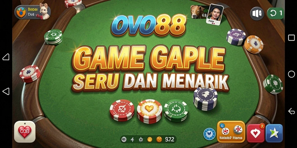 Tampilan gameplay seru OVO88 saat bermain Gaple.