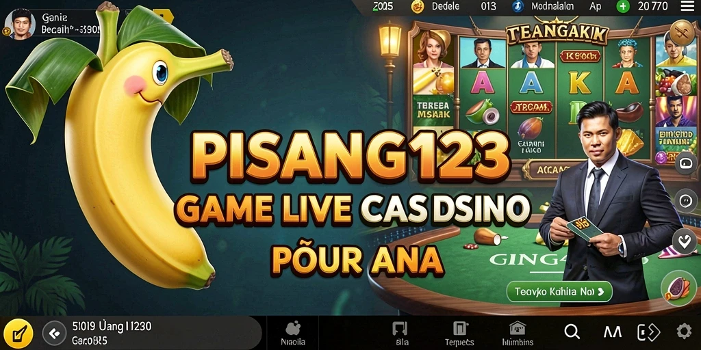 Screenshot gameplay PISANG123 dengan dealer langsung yang sedang bermain.