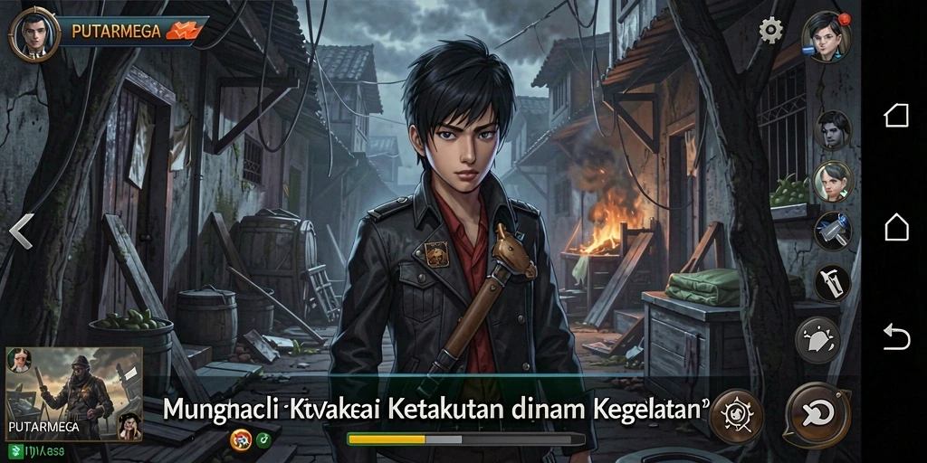 Screenshot gameplay PUTARMEGA dengan suasana yang sangat menyeramkan.
