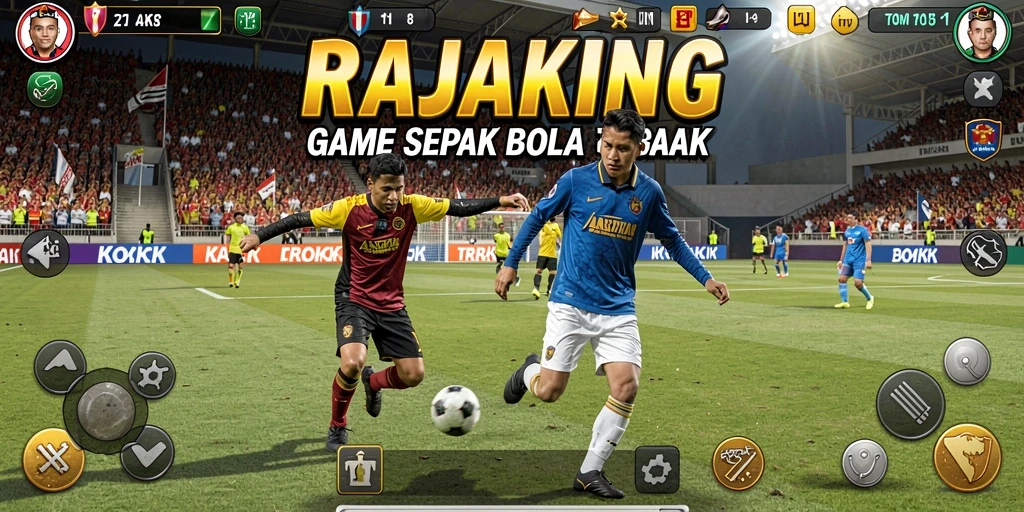 Tampilan gameplay mendebarkan dalam game sepak bola RAJAKING.