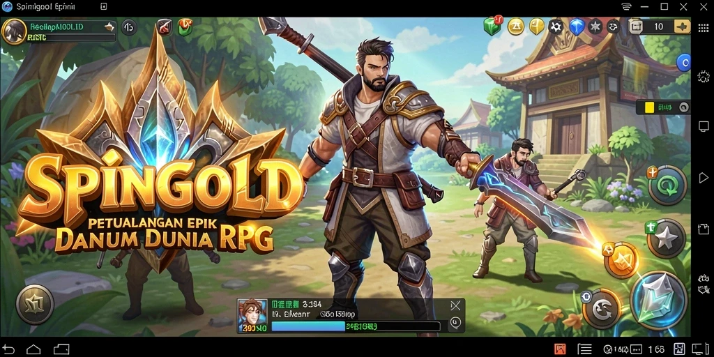 Tangkapan layar SPINGOLD menampilkan pertarungan mendebarkan dalam dunia RPG.
