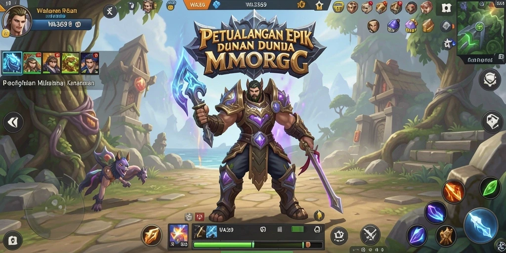 Tampilan gameplay WA369 menampilkan pertarungan epik oleh karakter yang beragam.